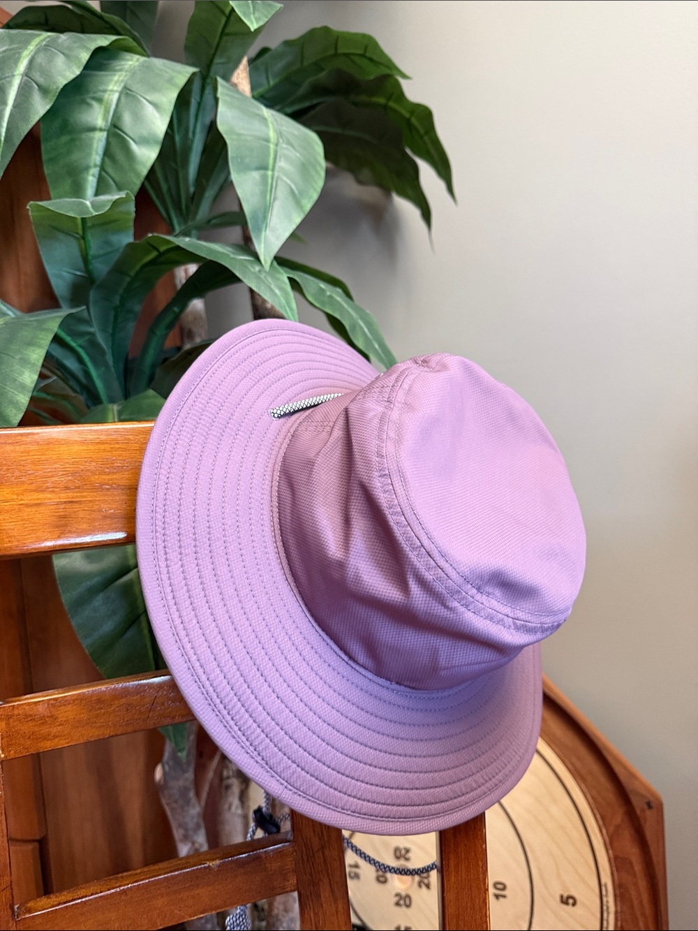 Women's Wide-Brim Lavender Sun Hat with Chin Cord